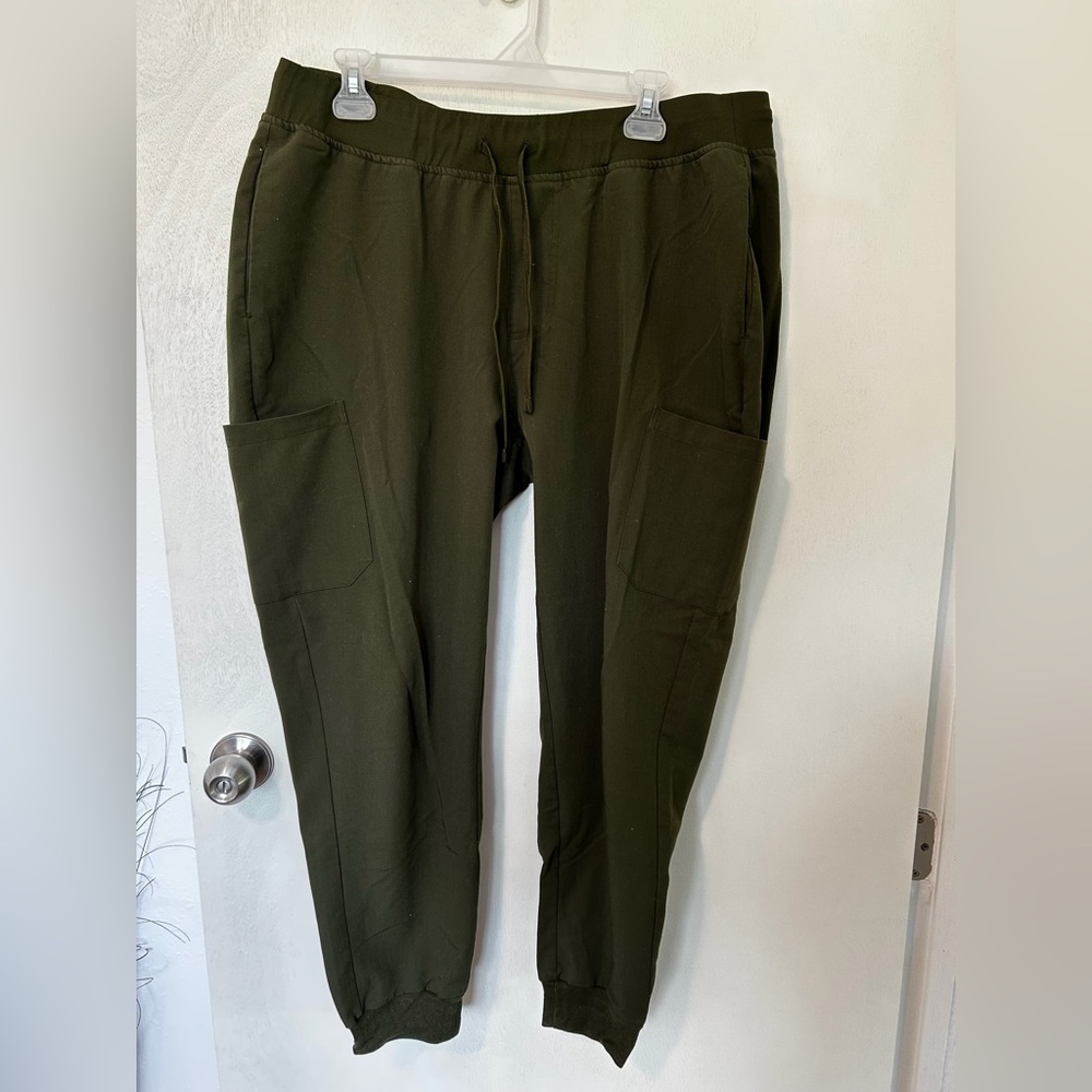 Olive Green Mandala Jogger Scrub Pants